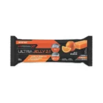 Energy bar packaging for Ultra Jelly 2:1 in orange flavor (Arancia), with orange images on a black and orange wrapper